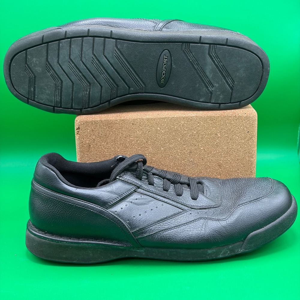 Rockport ProWalker Mens 11.5 M Black Leather Walking Shoes Comfort Sneakers